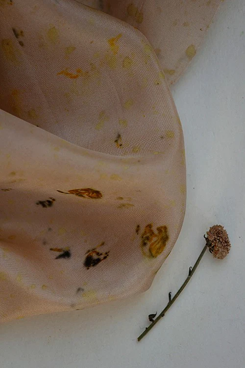 Mulya "DIYA" Eco Printed Habutai Silk Yardage - Image 2