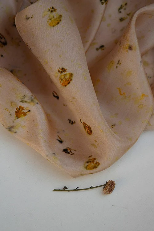 Mulya "DIYA" Eco Printed Habutai Silk Yardage - Image 3