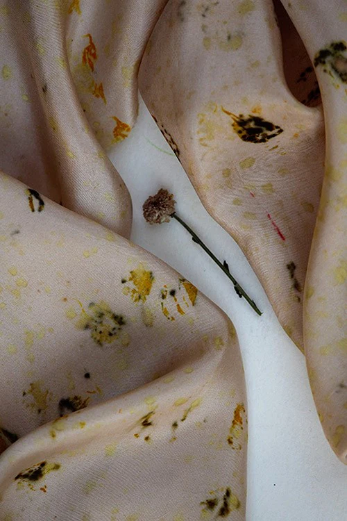 Mulya "DIYA" Eco Printed Habutai Silk Yardage - Image 4