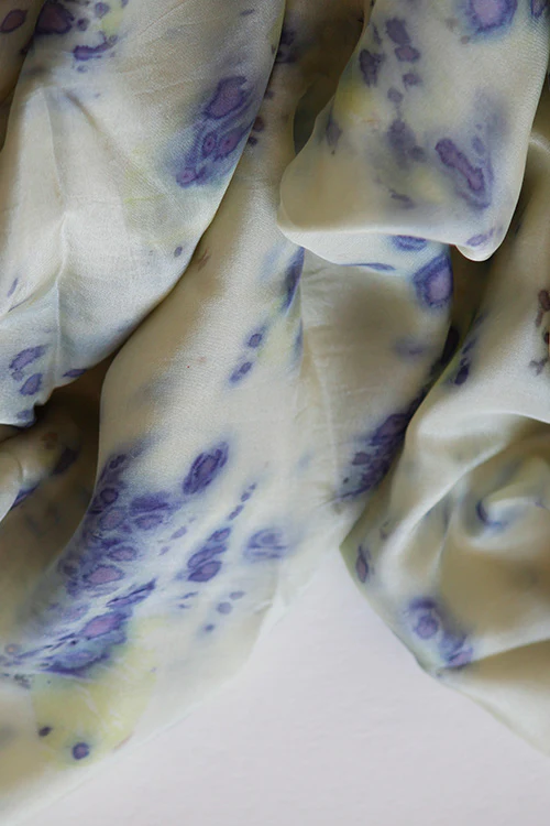 Mulya "FIROZ" Eco Printed Habutai Silk Yardage