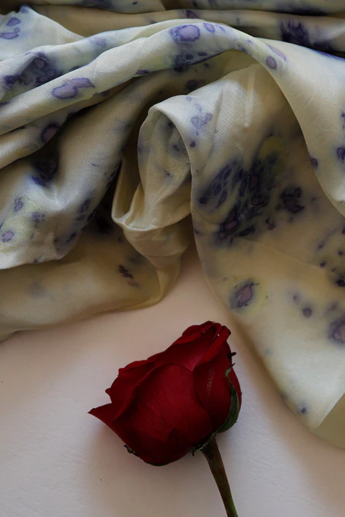 Mulya "FIROZ" Eco Printed Habutai Silk Yardage - Image 2