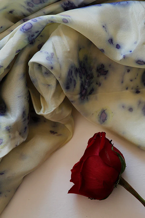 Mulya "FIROZ" Eco Printed Habutai Silk Yardage - Image 4