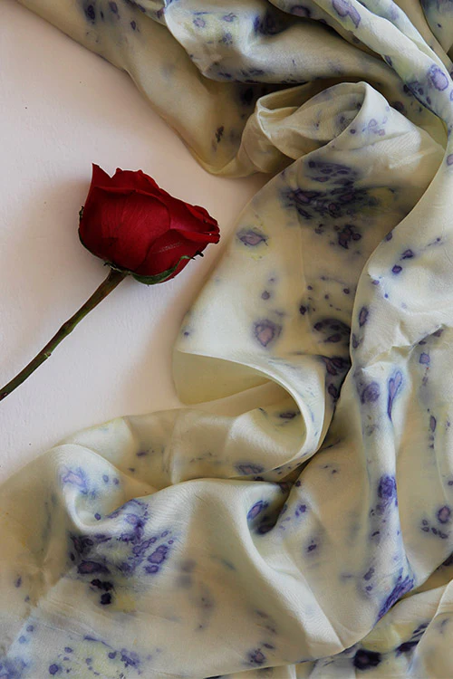 Mulya "FIROZ" Eco Printed Habutai Silk Yardage - Image 5