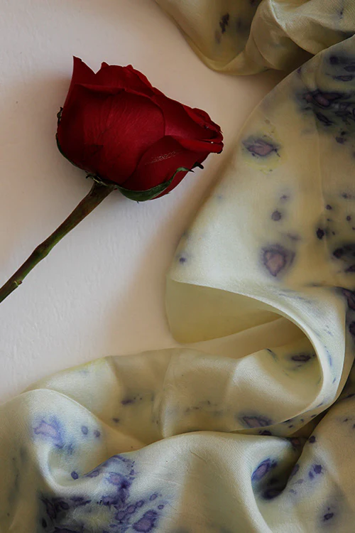 Mulya "FIROZ" Eco Printed Habutai Silk Yardage - Image 6