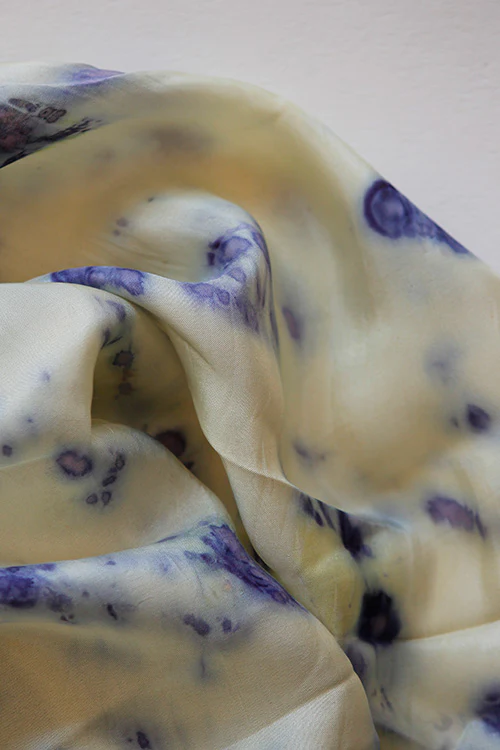Mulya "FIROZ" Eco Printed Habutai Silk Yardage - Image 8