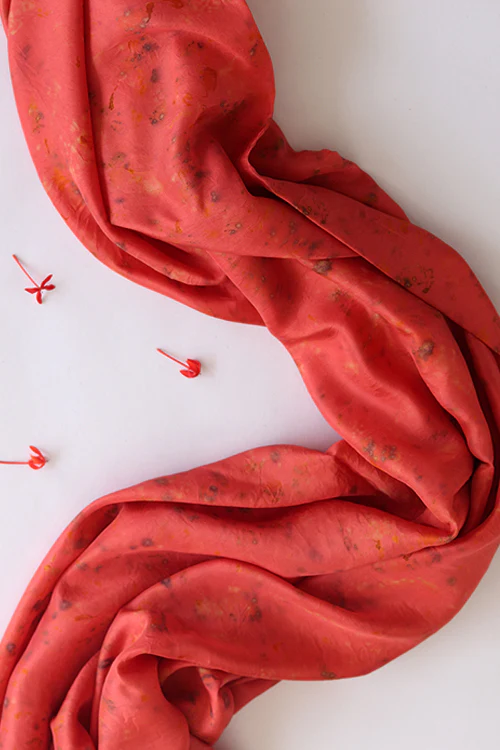 Mulya "Gulab" Eco Printed Habutai Silk Yardage - Image 4