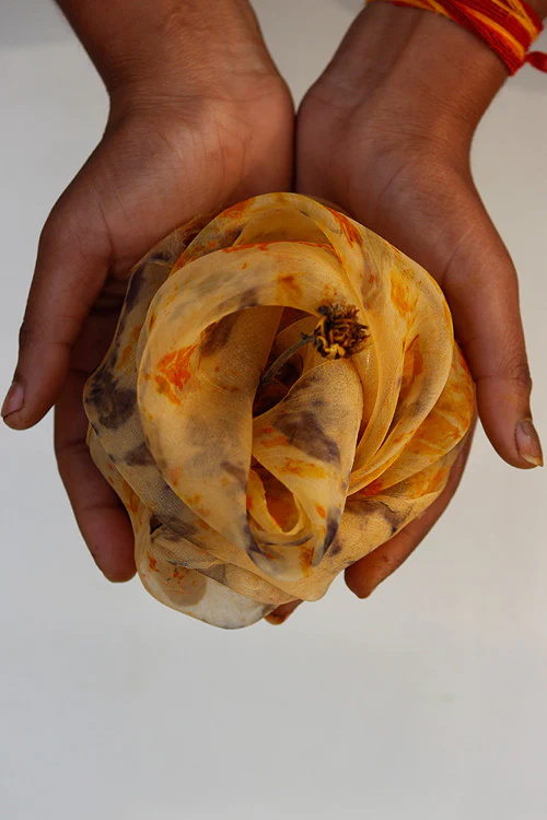 Mulya "Ishika" Eco Printed Organza Yardage - Image 2