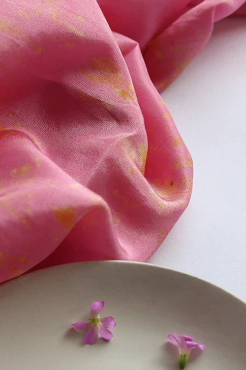 Mulya "Jasmine" Eco Printed Habutai Silk Yardage - Image 4