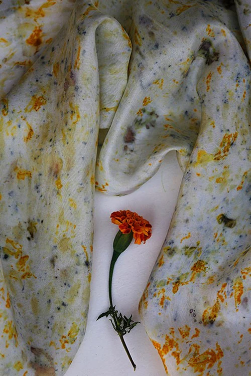Mulya "JIYA" Eco Printed Habutai Silk Yardage