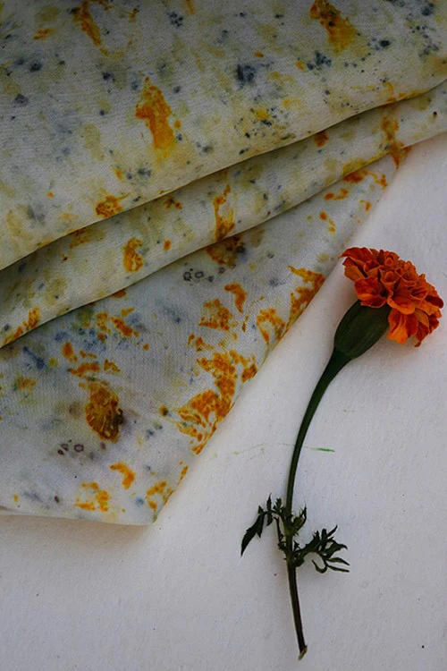 Mulya "JIYA" Eco Printed Habutai Silk Yardage - Image 3