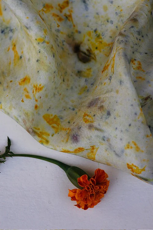 Mulya "JIYA" Eco Printed Habutai Silk Yardage - Image 4