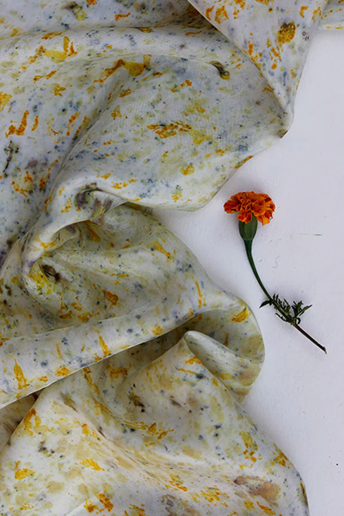 Mulya "JIYA" Eco Printed Habutai Silk Yardage - Image 5
