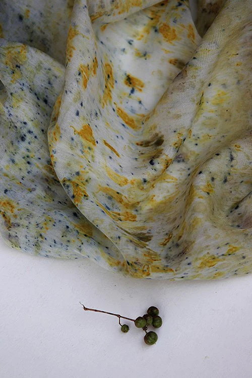 Mulya " KAJAL" Eco Printed Cotton Silk Yardage - Image 2