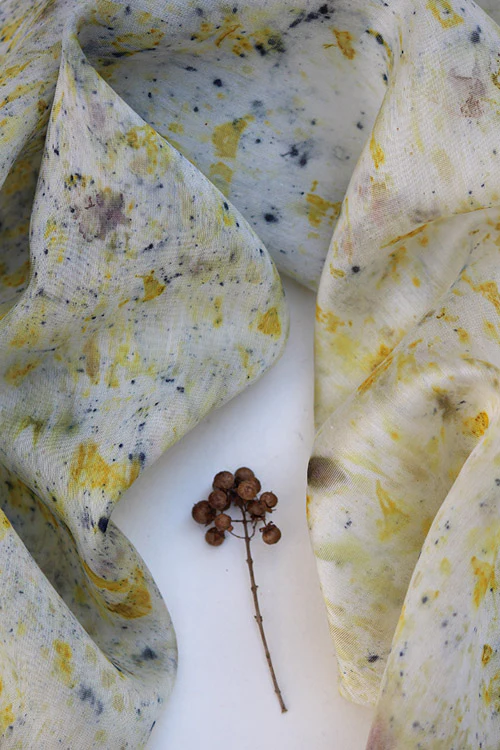 Mulya "Kale" Eco Printed Chanderi Yardage - Image 4