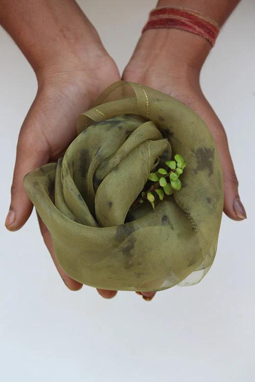 Mulya "Kanji" Eco Printed Organza Yardage - Image 2