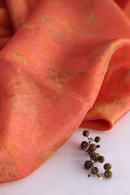 Mulya "Kumudh" Eco Printed Habutai Silk Yardage - Image 3