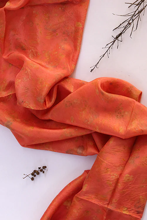Mulya "Kumudh" Eco Printed Habutai Silk Yardage - Image 4