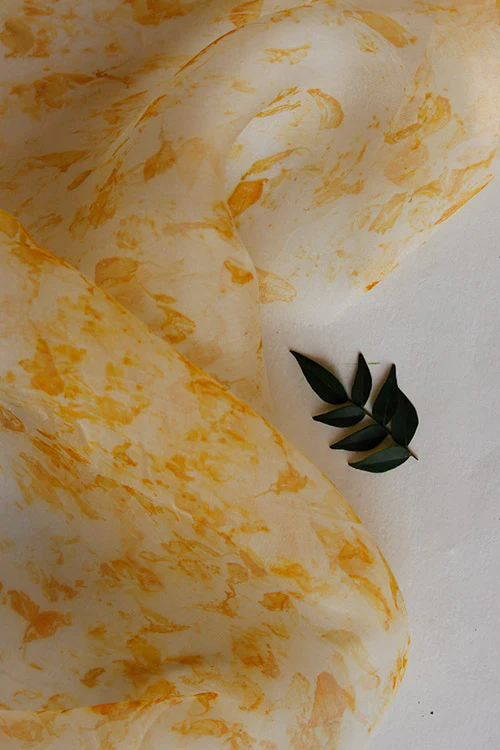 Mulya "Madhu" Eco Printed Organza Yardage - Image 2