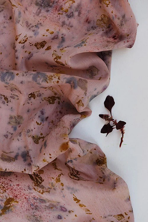 Mulya "PALAK" Eco Printed Cotton Silk Yardage