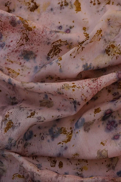Mulya "PALAK" Eco Printed Cotton Silk Yardage - Image 2