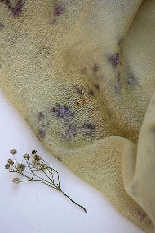 Mulya "Shesham" Eco Printed Chanderi Yardage - Image 2