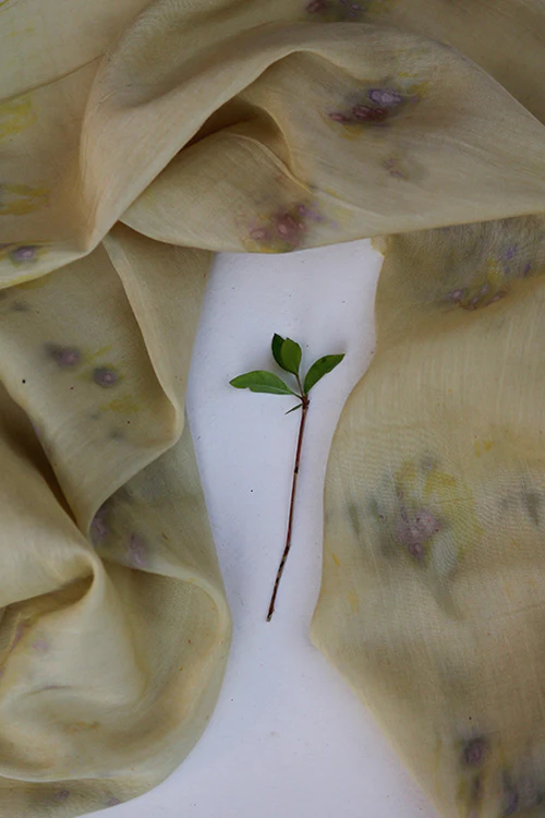 Mulya "TRISHA" Eco Printed Cotton Silk Yardage - Image 4