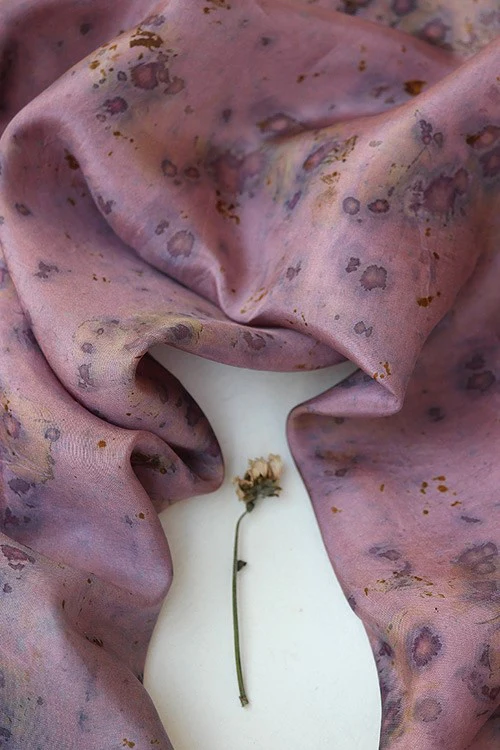 Mulya "UMAA" Eco Printed Habutai Silk Yardage - Image 4