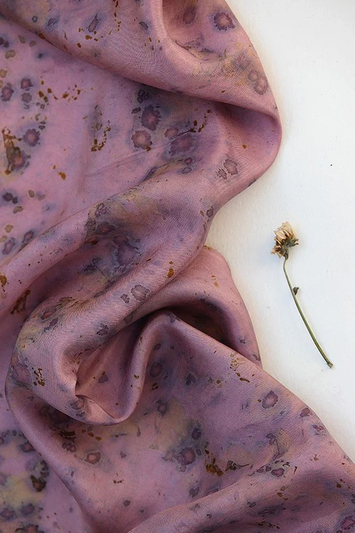 Mulya "UMAA" Eco Printed Habutai Silk Yardage - Image 5