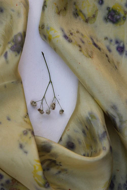 Mulya "ZAHU" Eco Printed Habutai Silk Yardage - Image 4