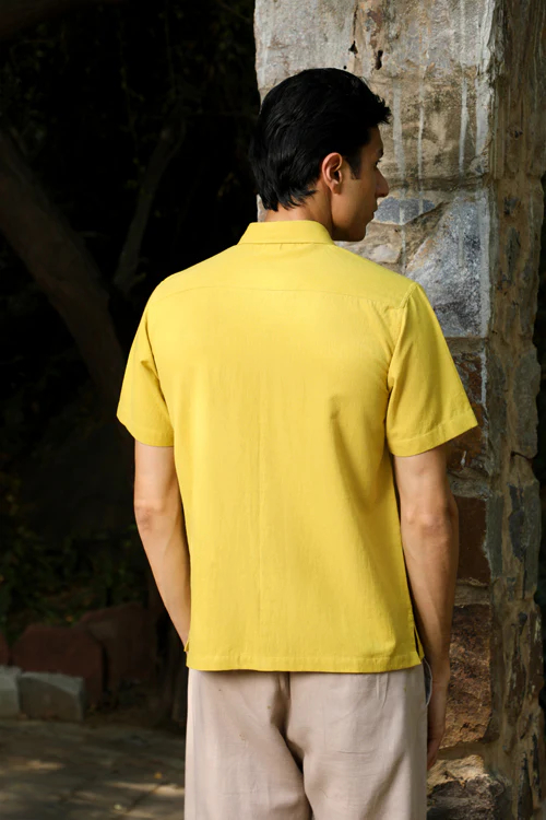 Rangsutra Musafir Mustard Half Sleeve Shirt - Image 3
