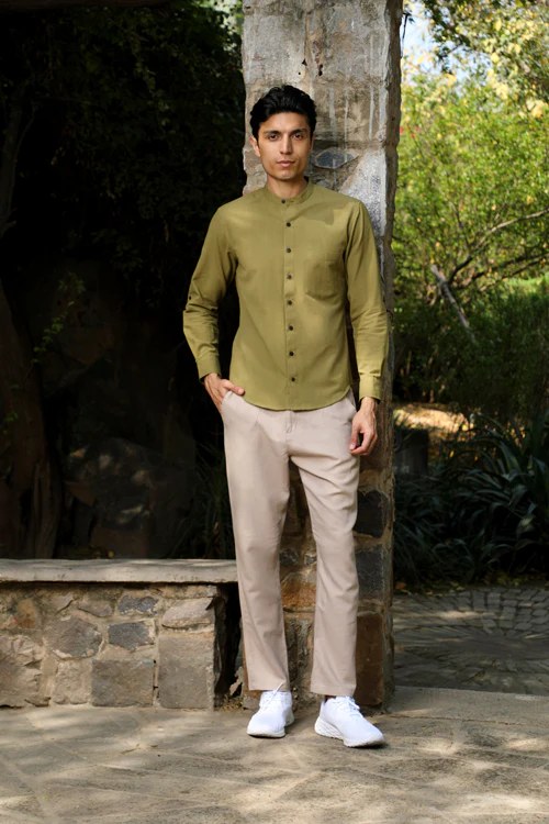 Rangsutra Musafir Olive Full Sleeve Shirt - Image 10