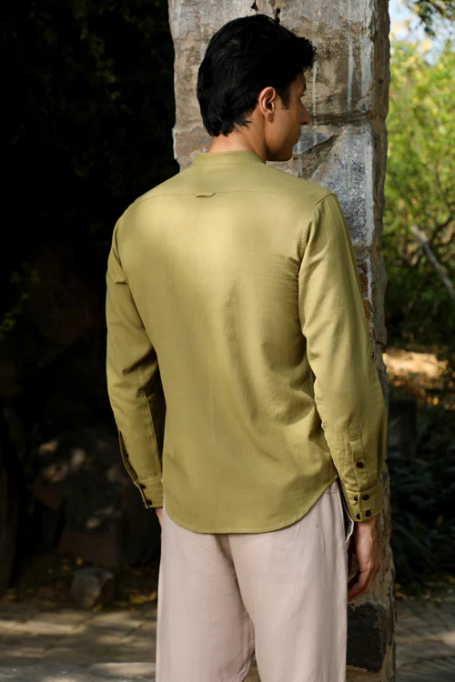 Rangsutra Musafir Olive Full Sleeve Shirt - Image 5