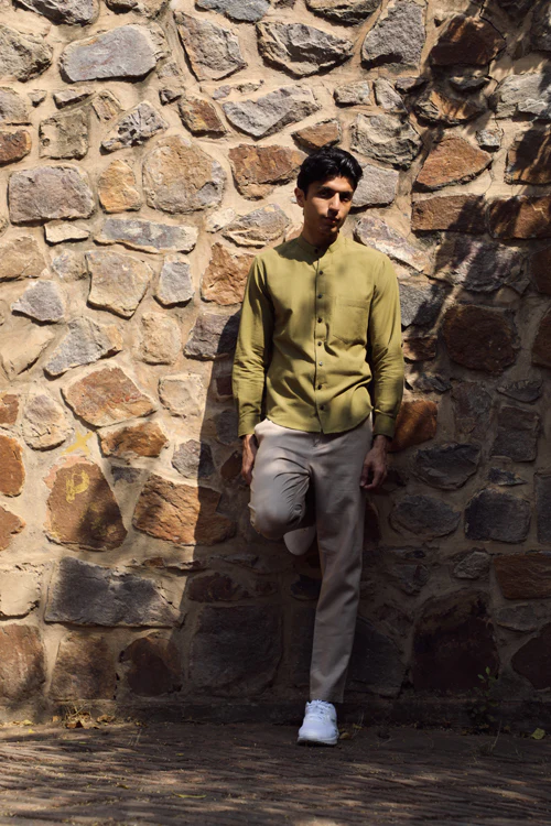 Rangsutra Musafir Olive Full Sleeve Shirt - Image 6