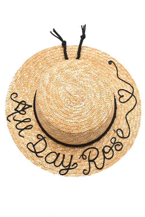 Myaraa All Day Rosé String Bow Boater Hat - Image 3