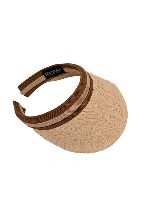 Myaraa Beige Cable Visor Hat - Image 4