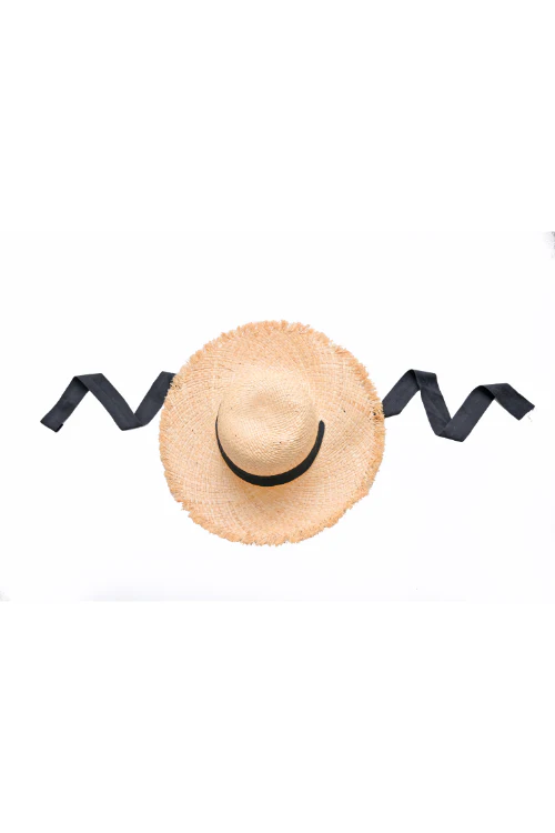 Myaraa Black Circular Fringe Hat - Image 3