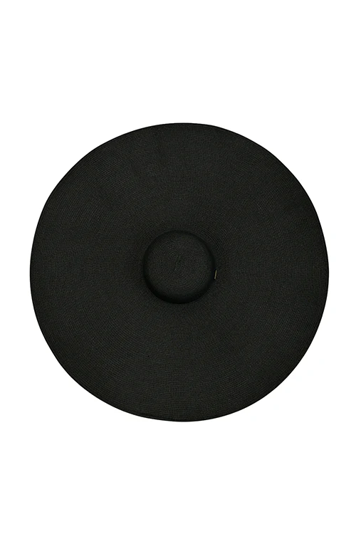 Myaraa Black Oversized Floppy Hat - Image 4