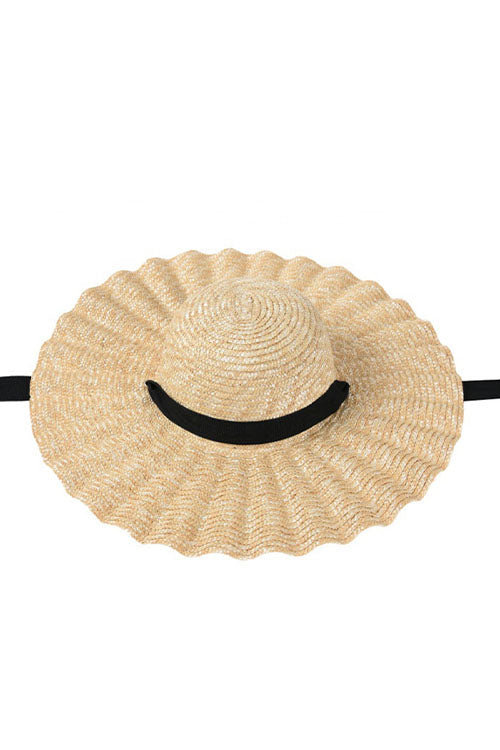 Myaraa Ruffle Hat With White Ribbon - Image 2