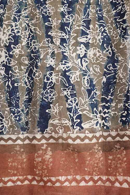 Natural Dye Batik Cotton X Silk Stole - Image 2