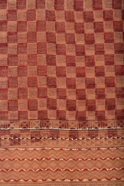 Natural Dye Block Print Silk Sari-5 - Image 3