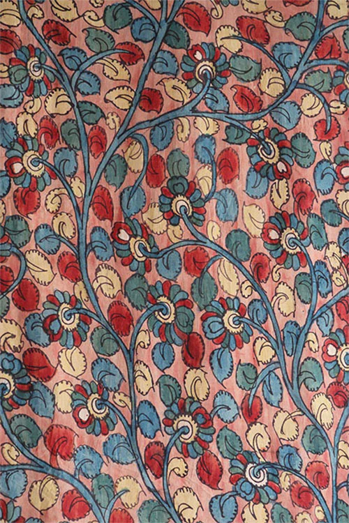 Creative Bee Natural Dye Hand-Painted Kalamkari Silk Fabric X 0.50 mtr