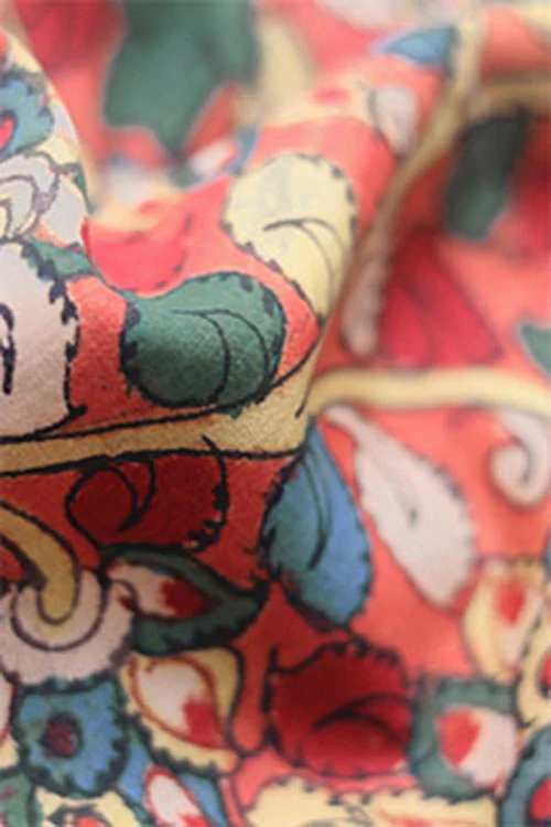 Natural Dye Hand-Painted Kalamkari Tussar Silk X Cotton Fabric 0.50 Mtr - Image 3