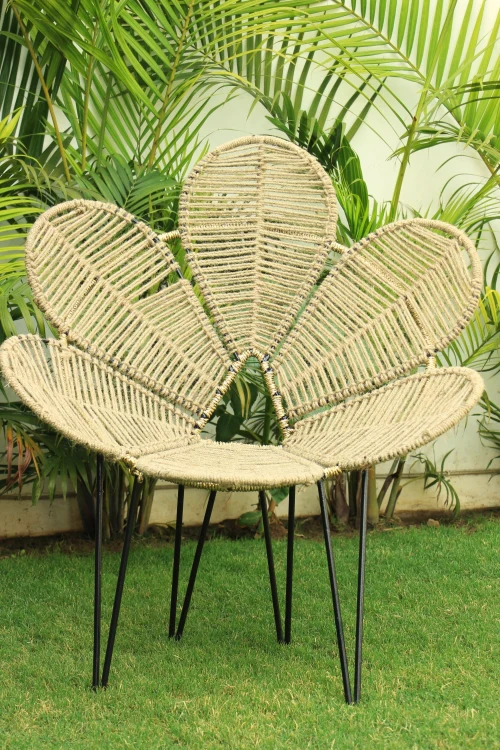 Sirohi Natural Jute Flower Chair - Image 2