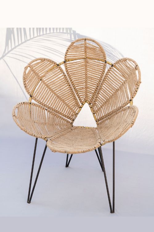 Sirohi Natural Jute Flower Chair - Image 4