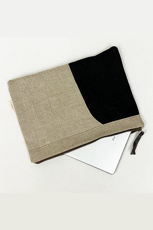 Nimmit Creations NM Repurpose Geometrical Natural Patched Pouch - Image 2