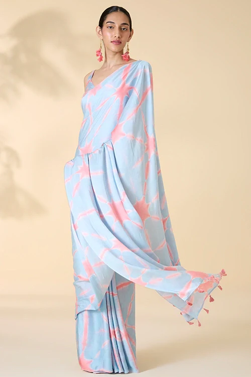 Okhai "After Rain" Tie-and-Dye Modal Silk Saree with Blouse Piece - Image 5