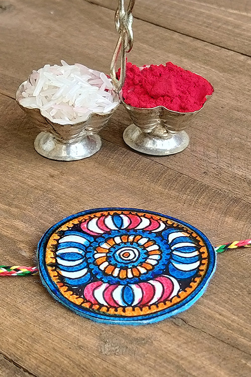 Okhai 'Amara' Floral Madhubani Paint Rakhi - Image 2
