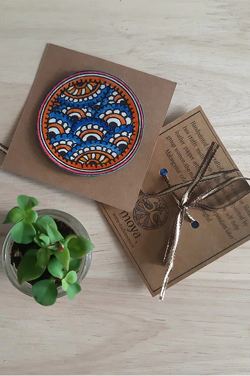 Okhai 'Amara' Blue Madhubani Paint Rakhi - Image 2