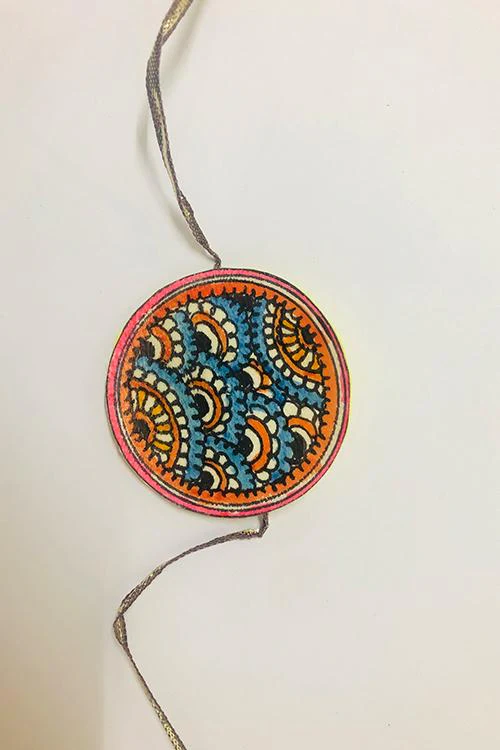 Okhai 'Amara' Blue Madhubani Paint Rakhi - Image 3