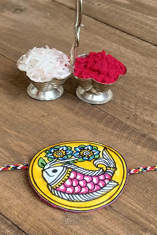 Okhai 'Amara' Fish Madhubani Paint Rakhi - Image 2
